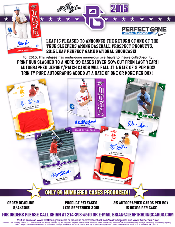2015 Leaf Perfect Game National Showcase