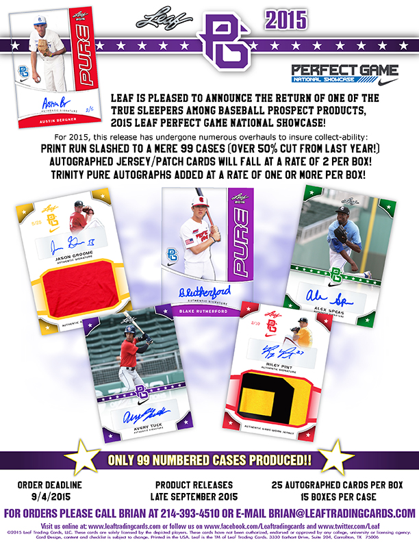 2015 Leaf Perfect Game National Showcase