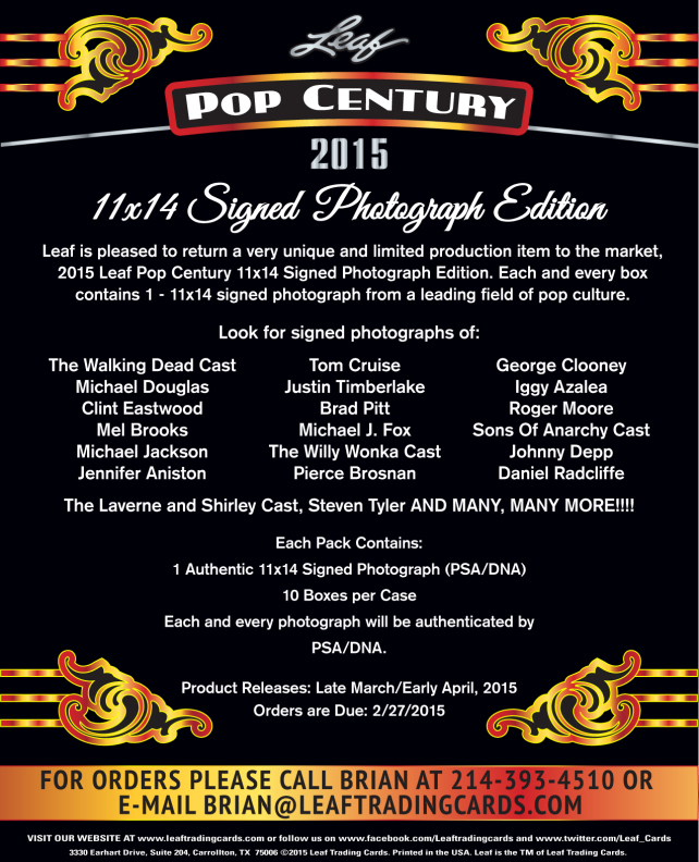 2015 Leaf Pop Century Signed Photograph Edition 11×14