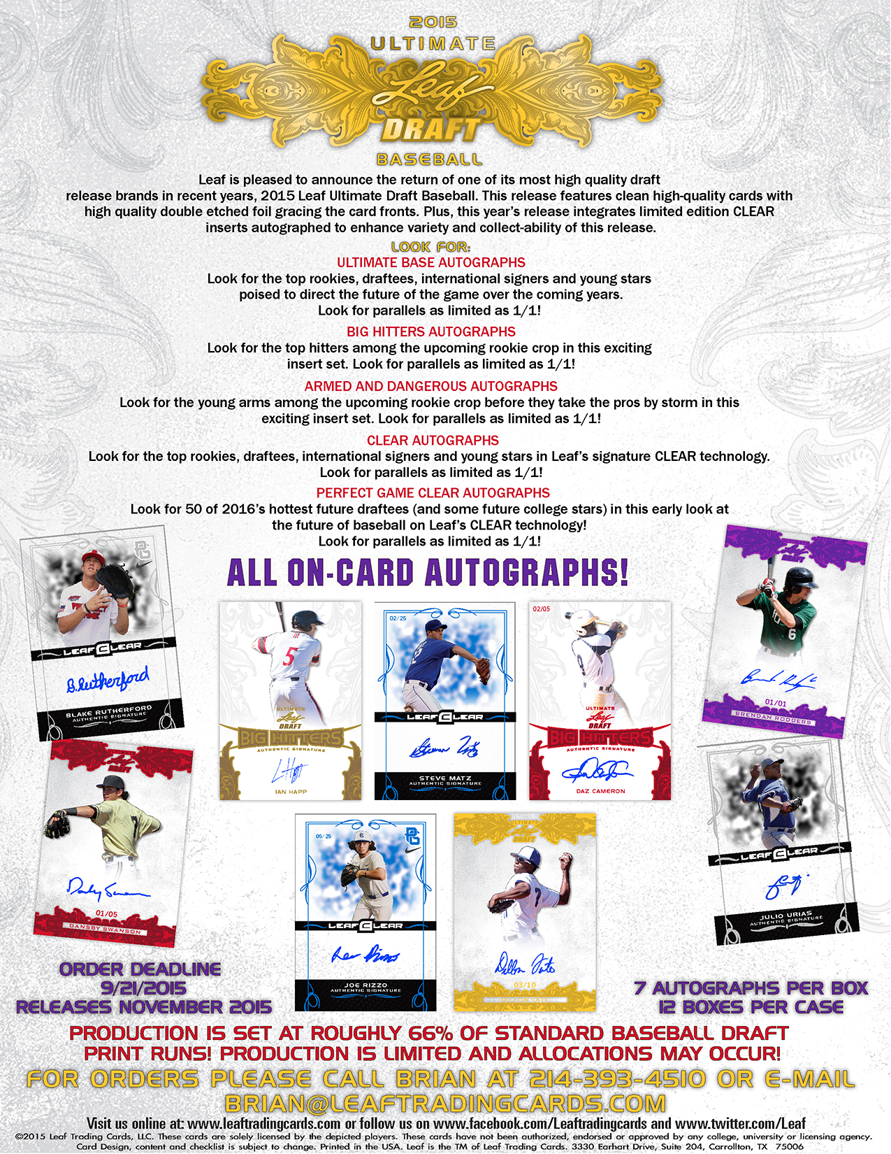 2015 Leaf Ultimate Draft Baseball