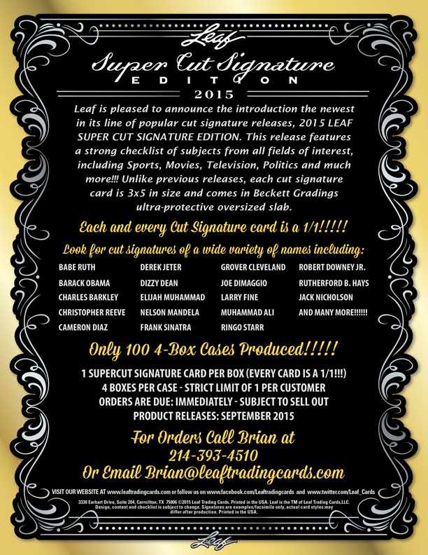 2015 Leaf Super Cut Signature Edition