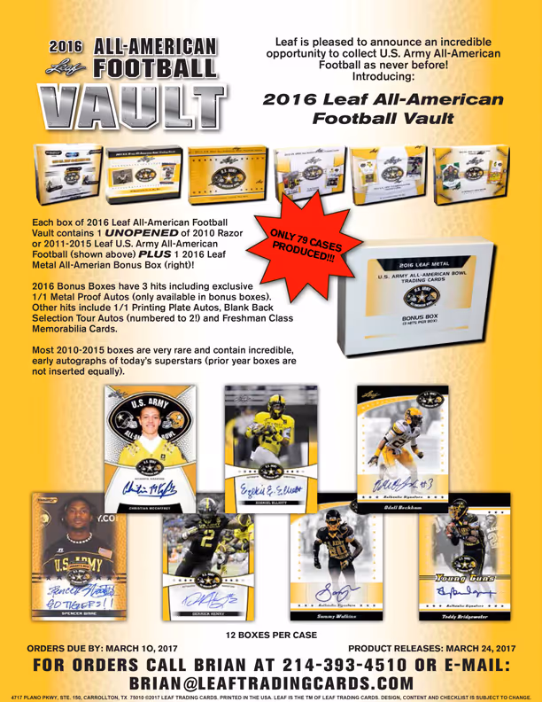 2016 Leaf All-American Football Vault