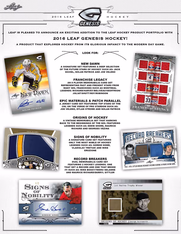 2016 Leaf Genesis Hockey