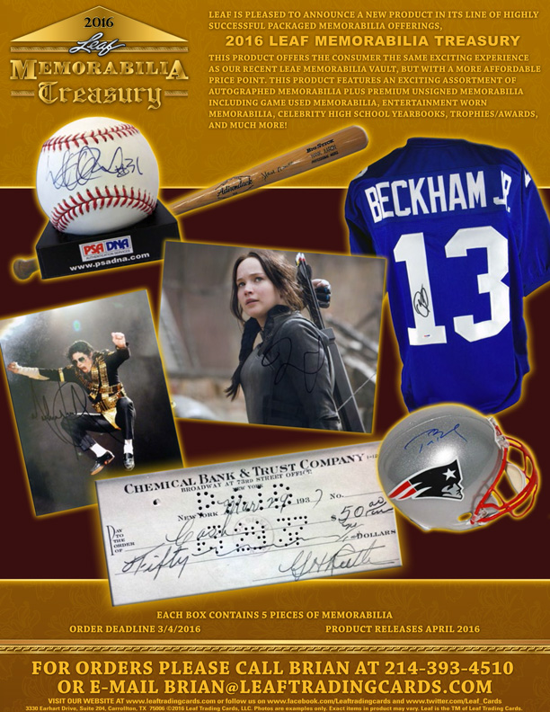 2016 Leaf Memorabilia Treasury