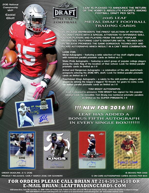 2016 Leaf Metal Draft Football