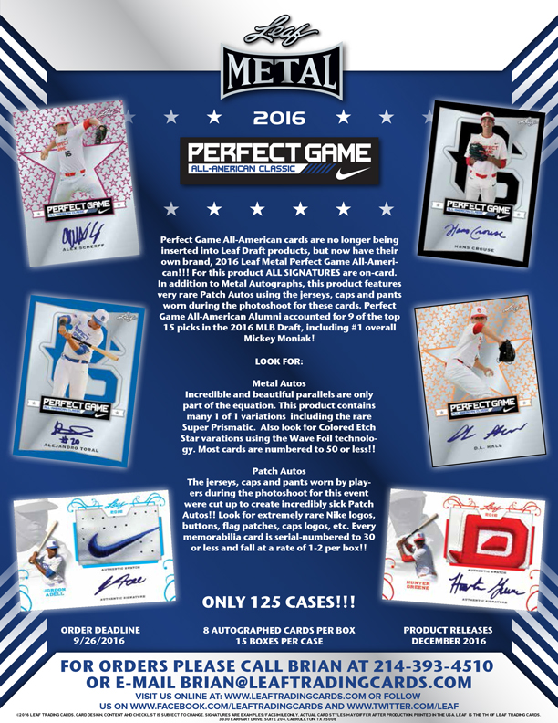 2016 Leaf Metal Perfect Game All-American