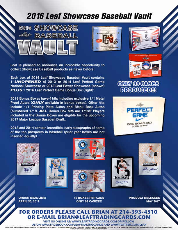 2016 Leaf Showcase Baseball Vault