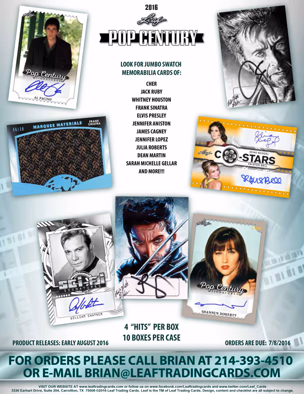 2016 Leaf Pop Century - Leaf Trading Cards