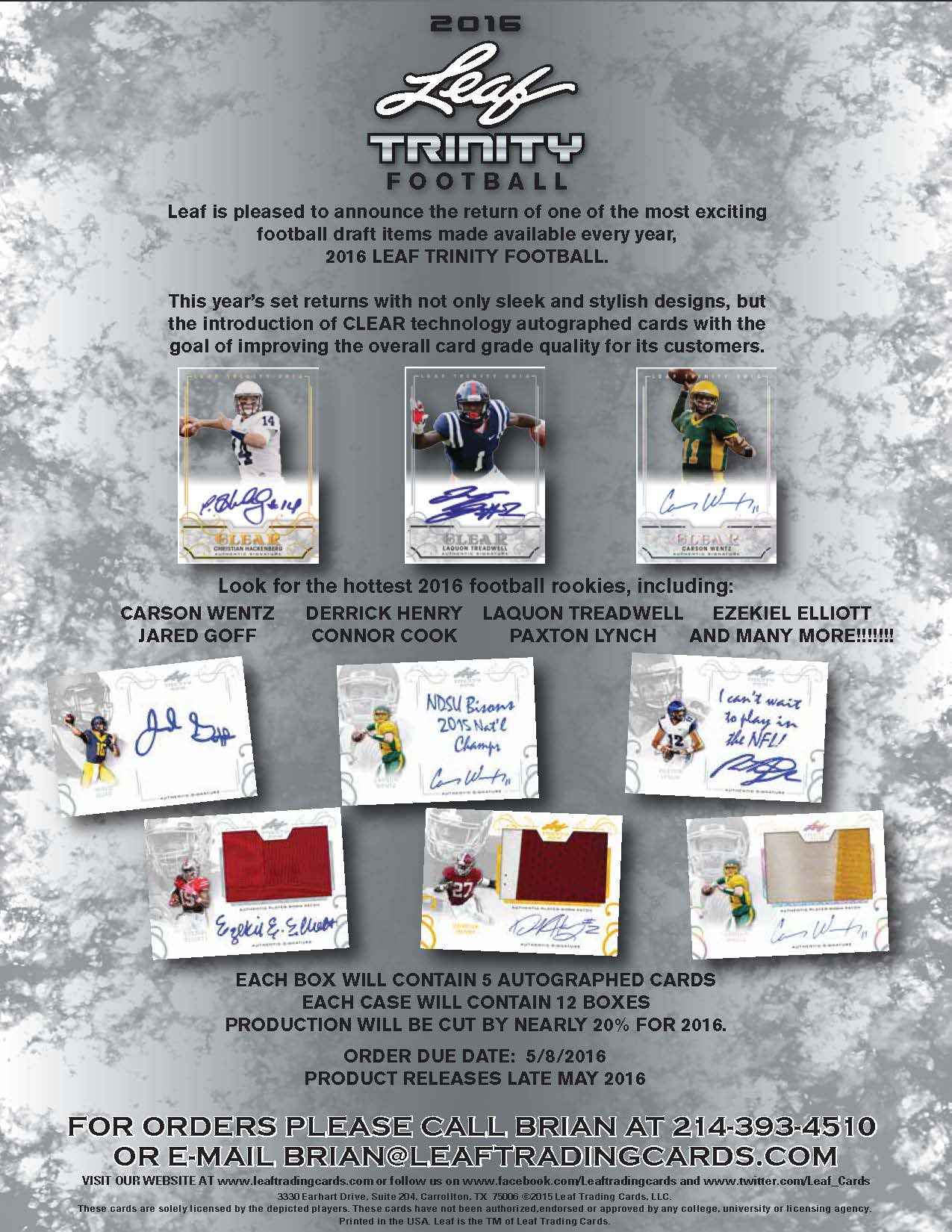 2016 Leaf Trinity Football