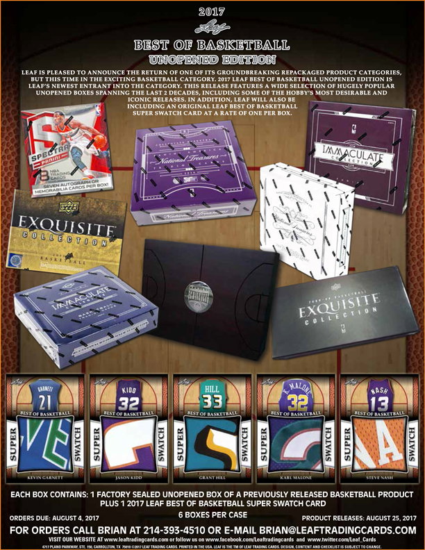 2017 Leaf Best Of Basketball Unopened Edition