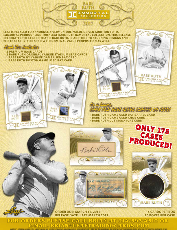 2017 Leaf Babe Ruth Immortal Collection