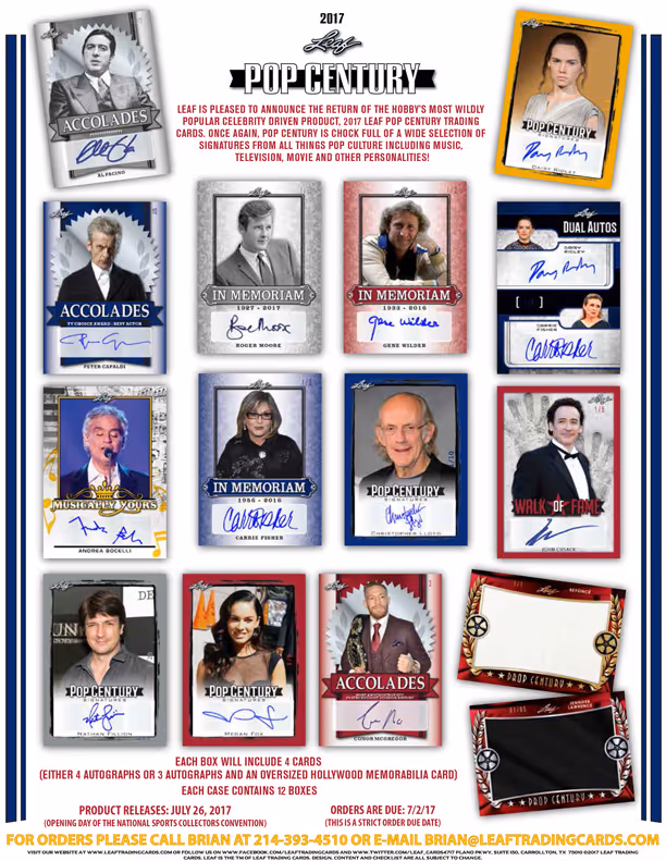 2017 Leaf Pop Century - Leaf Trading Cards