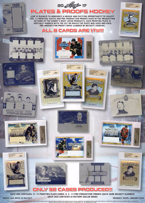 2017 Leaf Plates And Proofs Hockey