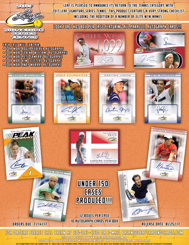 2017 Leaf Signature Series Tennis