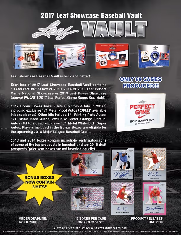 2017 Leaf Showcase Baseball Vault