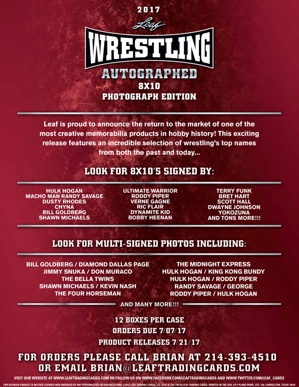 2017 Leaf Wrestling Autographed 8_10 Photo Edition