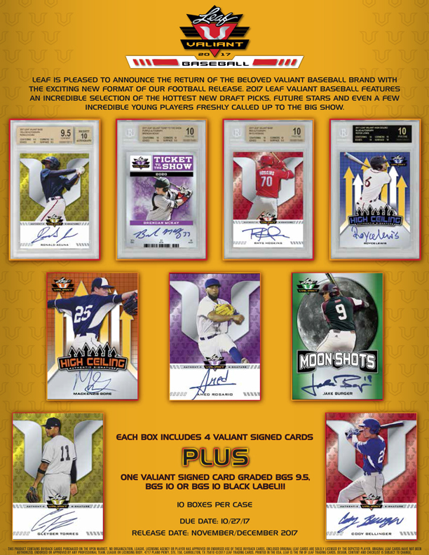 2017 Leaf Valiant Baseball