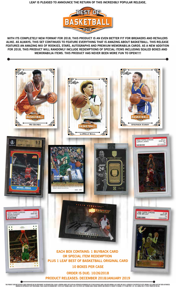 2018 Leaf Best Of Basketball