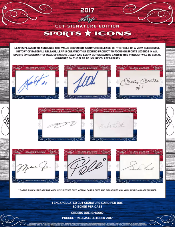 2017 Leaf Sports Icon Cut Signature Edition