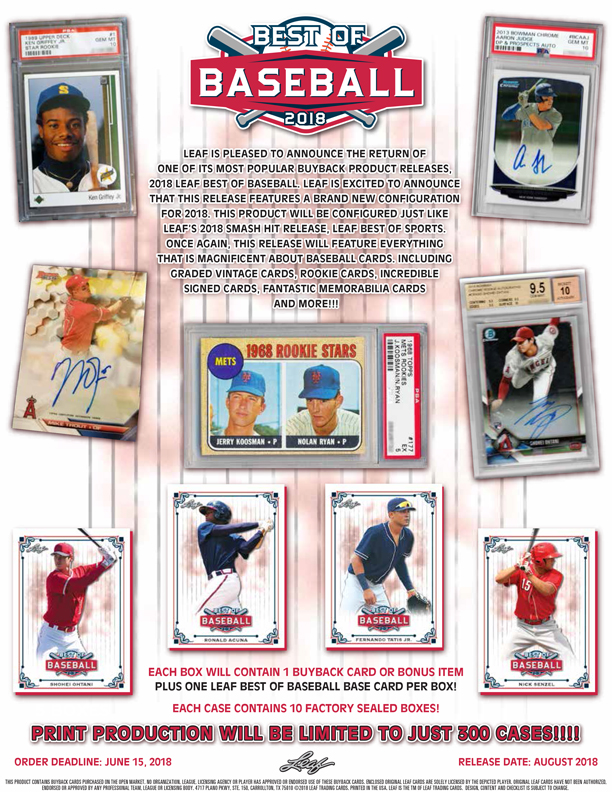 2018 Leaf Best Of Baseball