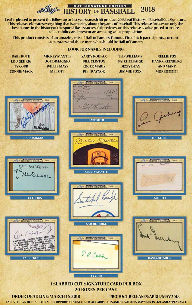 2018 Leaf History Of Baseball Cut Signature