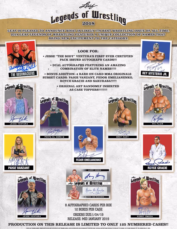 2018 Leaf Legends Of Wrestling
