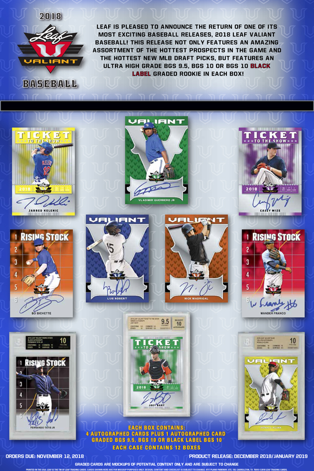 2018 Leaf Valiant Baseball