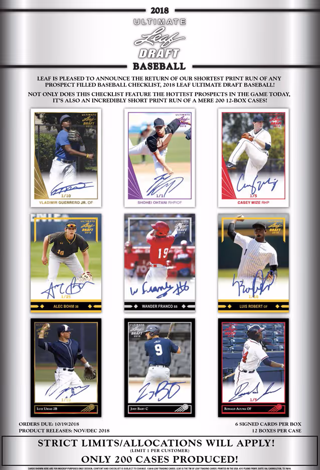 2018 Leaf Ultimate Draft Baseball