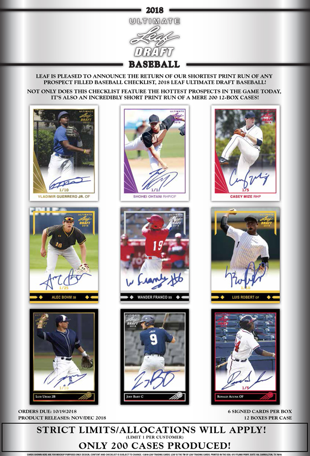 2018 Leaf Ultimate Draft Baseball