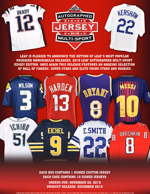 2019 Leaf Autographed Jersey Multi-Sport Edition
