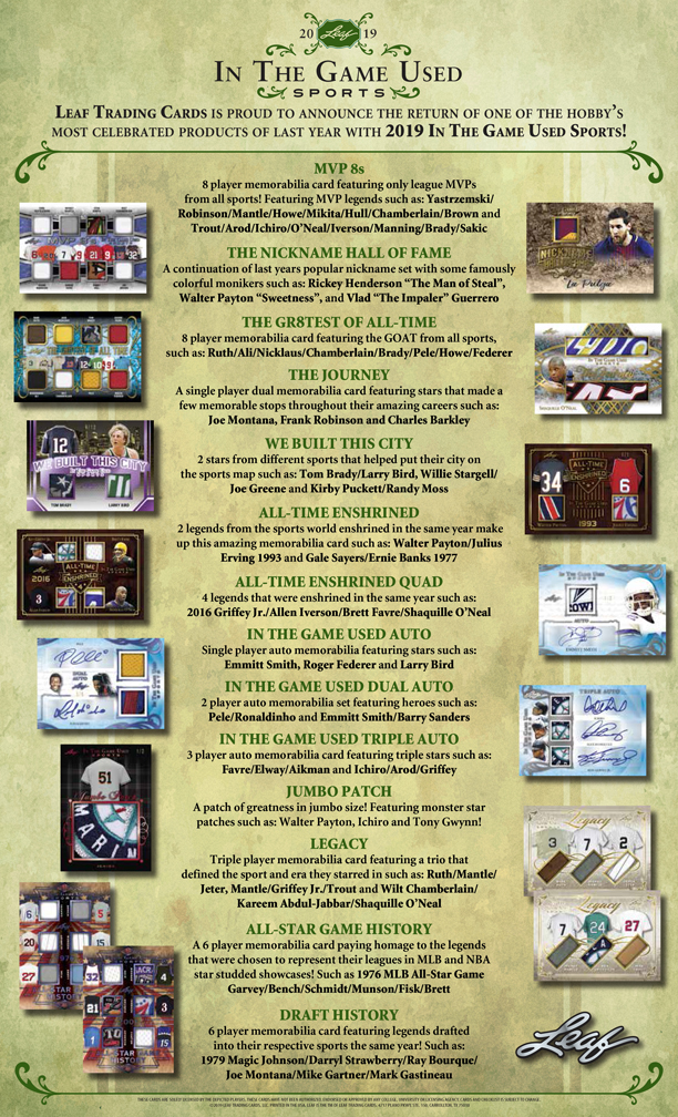 2019 Leaf In The Game Used Sports