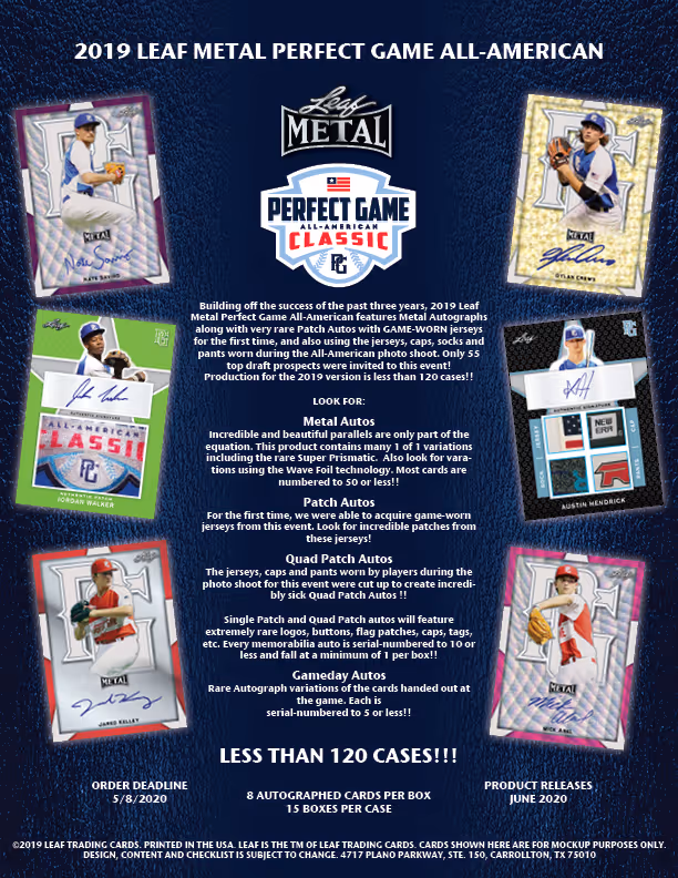 2019 Leaf Perfect Game All-American