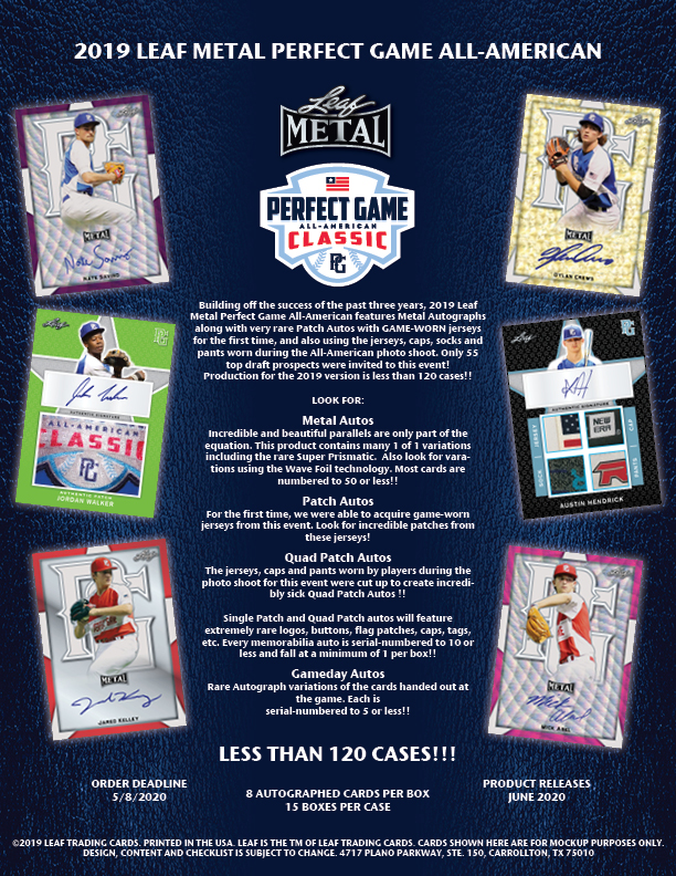 2019 Leaf Perfect Game All-American