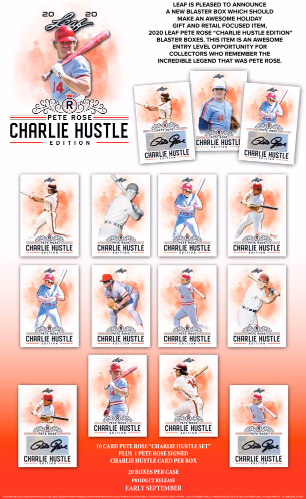 2020 Leaf Pete Rose Charlie Hustle Edition Blaster