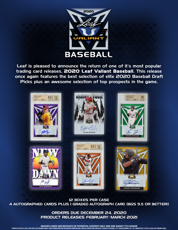 2020 Leaf Valiant Baseball