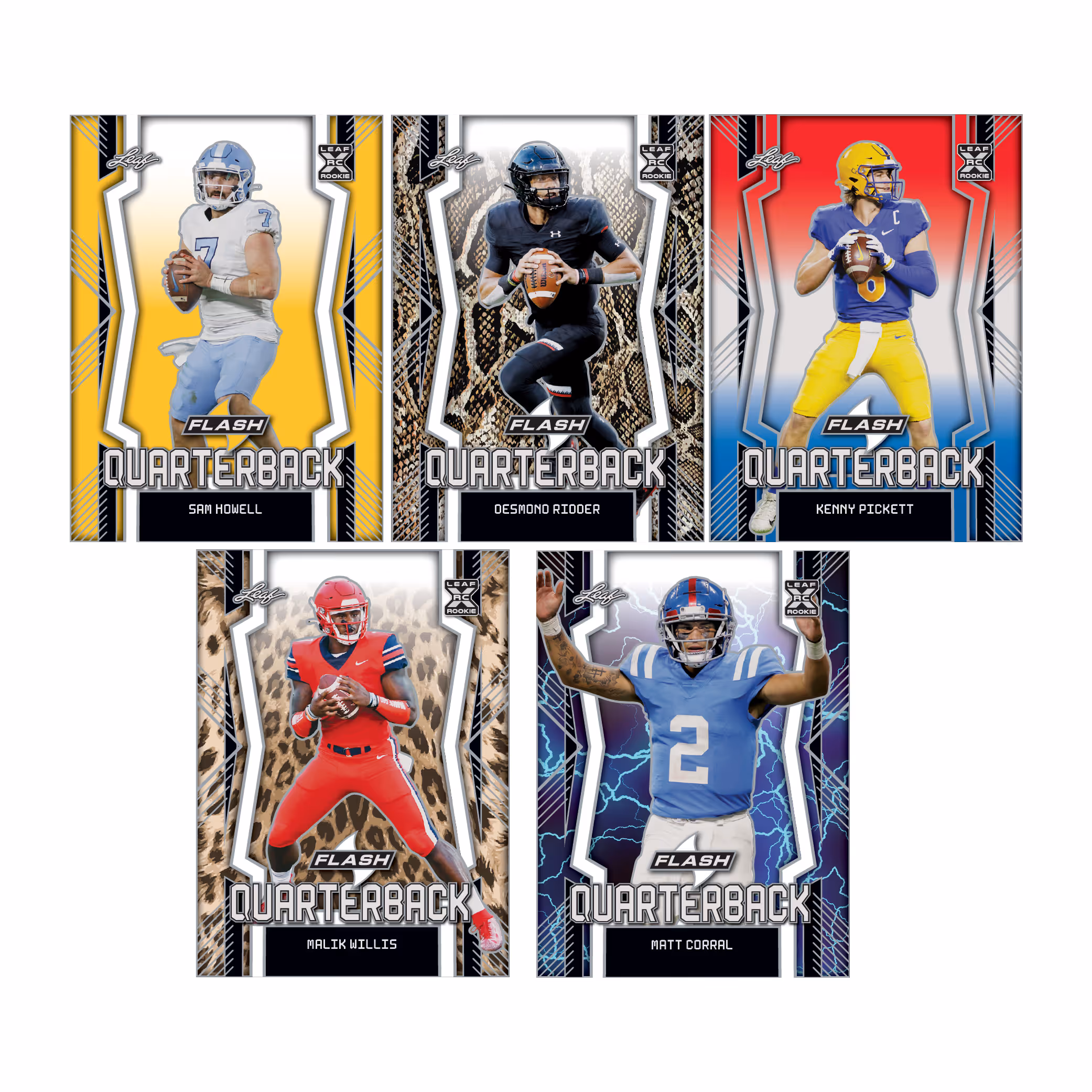 2022 Leaf Flash Quarterback 5-Card XRC Set