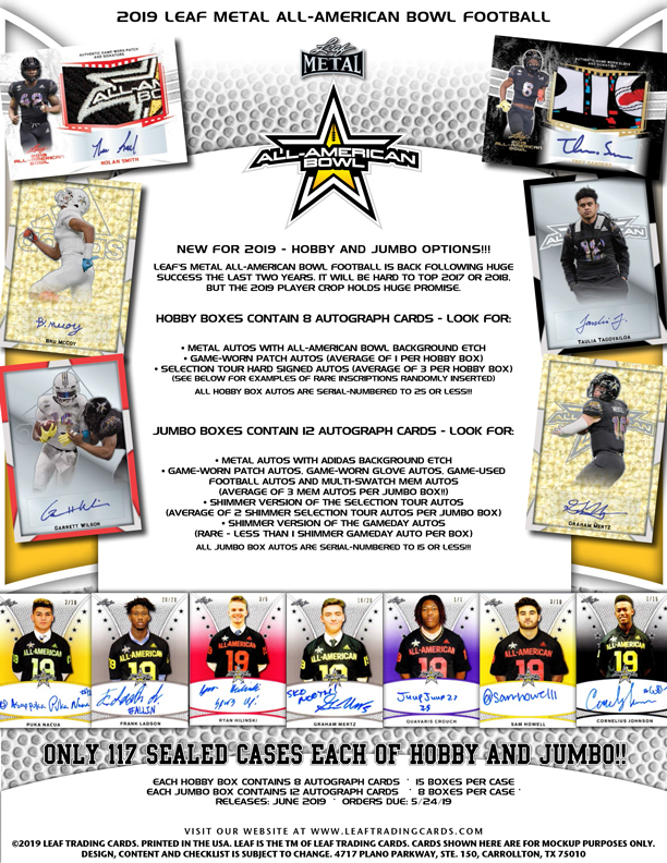 2019 Leaf All-American Football Vault