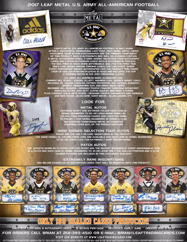 2017 Leaf Metal Army All-American Football