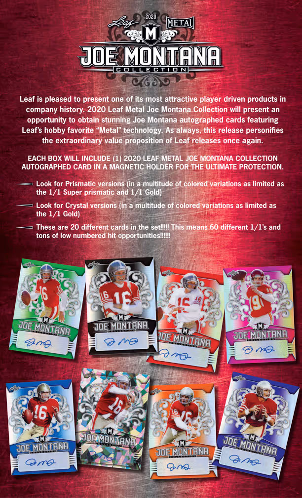 2020 Leaf Joe Montana Collection