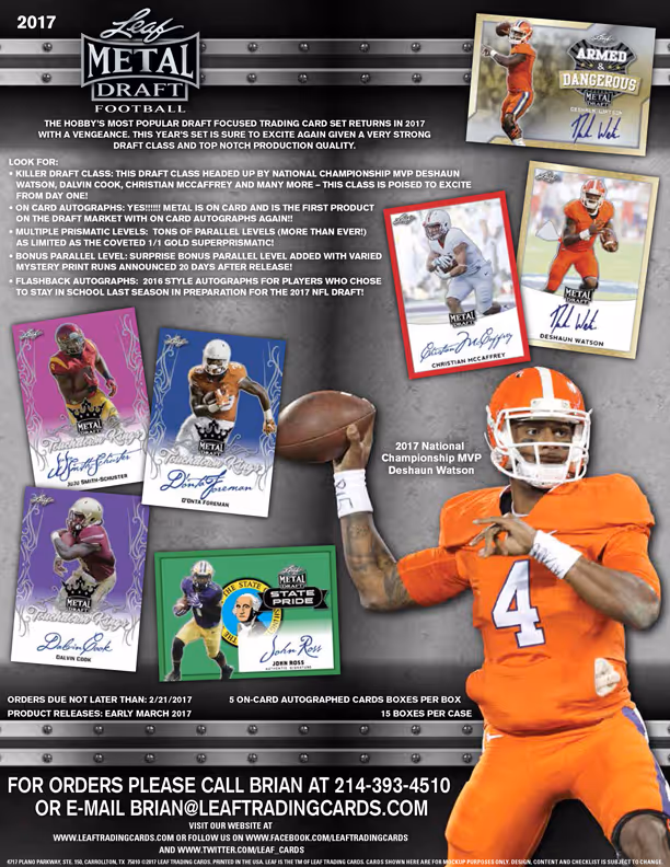 2017 Leaf Metal Draft Football