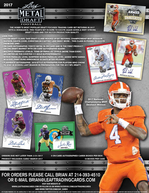 2017 Leaf Metal Draft Football