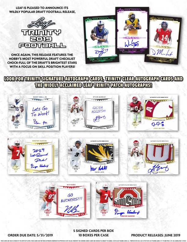 2019 Leaf Trinity Football