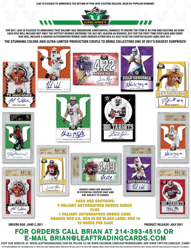 2017 Leaf Valiant Football