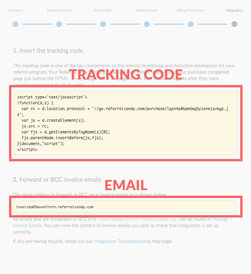 Tracking Code Email