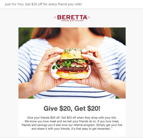 beretta-farms-post-purchase-emails--promote-referral-program