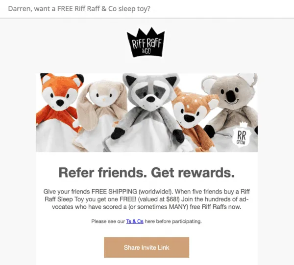 riff-raff-and-co-post-purchase-emails--promote-referral-program