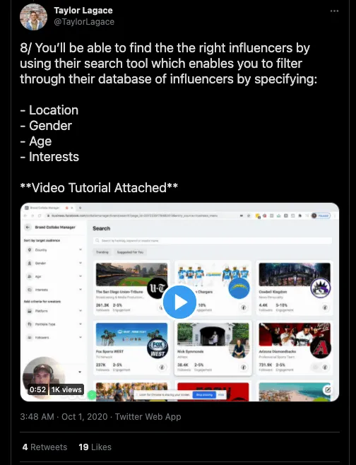 mightyscout-recommendation-taylor-laglace--referralcandy-influencer-marketing-campaigns-tweetstorm