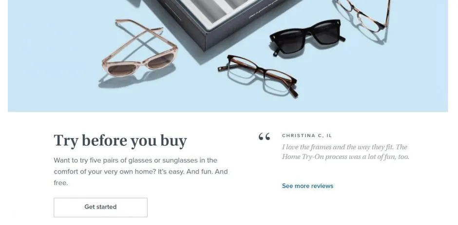 Warby Parker testimonials