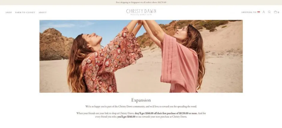 Christy Dawn referral program