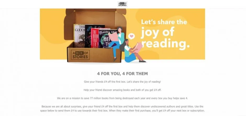 A Box of Stories referral program